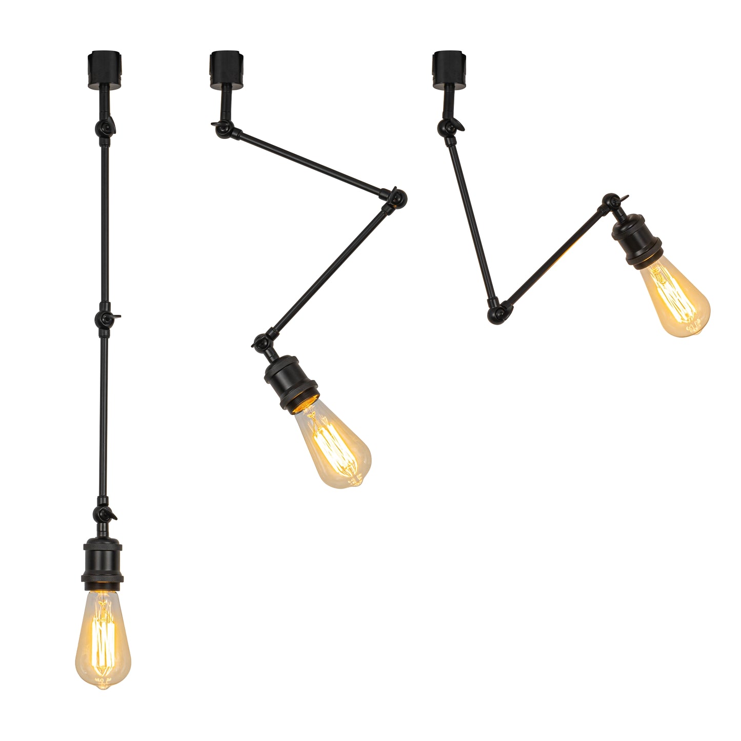 FSLiving ライティングレールライト ダクトレールライト アーム 角度調節可 E26 LED対応 調光対応 レトロ 照明器具 植物ライト
