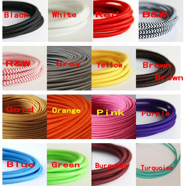 FSliving 10 m/50 m/100 m DIY 2-adriges verdrilltes Kabel, Kabel, gestrickter Draht, Lampenleuchter, verdrillter Draht, doppeladriger Draht, Edison-Retro-Birnendraht