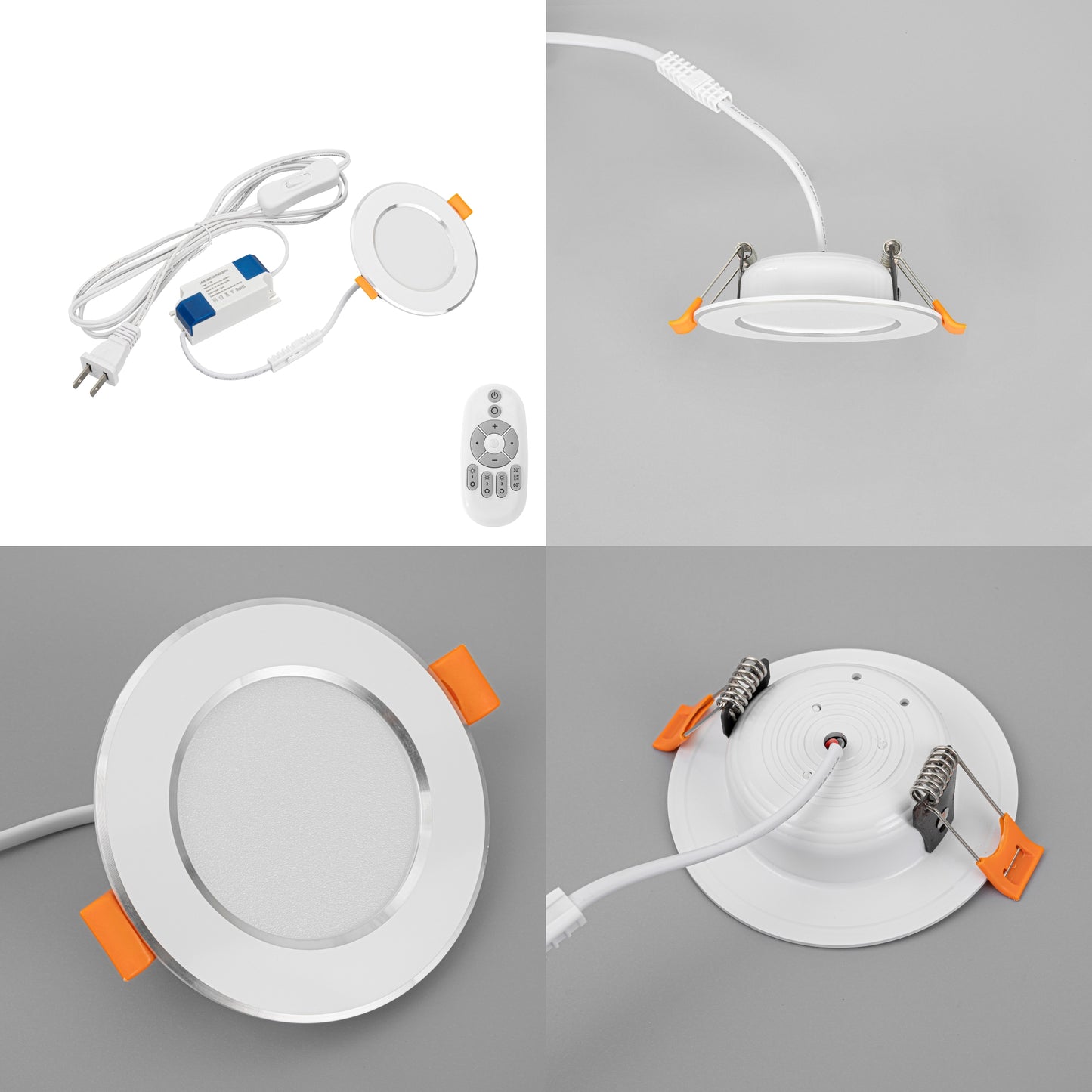 FSLiving LEDダウンライト コンセント式 取付便利 調光調色 リモコン付き φ950mm ダウンライト LED 拡散光 ベースタイプ 屋内用 室内用 埋込式 LEDライト ホワイト
