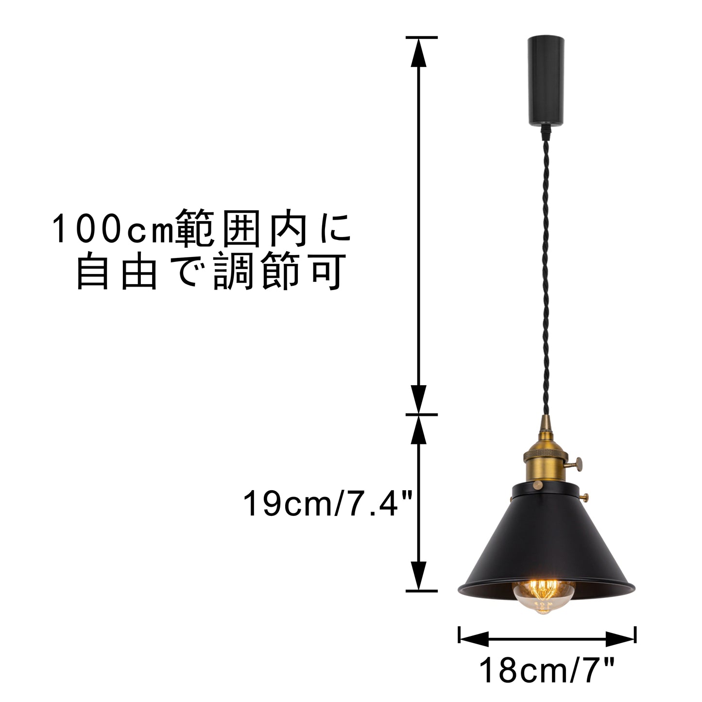 FSLIVING Duct Rail Type with Cord Storage Cup Adjustable Length Freely with Switch Retro 1 Light Pendant Interior Lighting Cafe LED Bulb Compatible Light Socket Lighting Rail Light E26