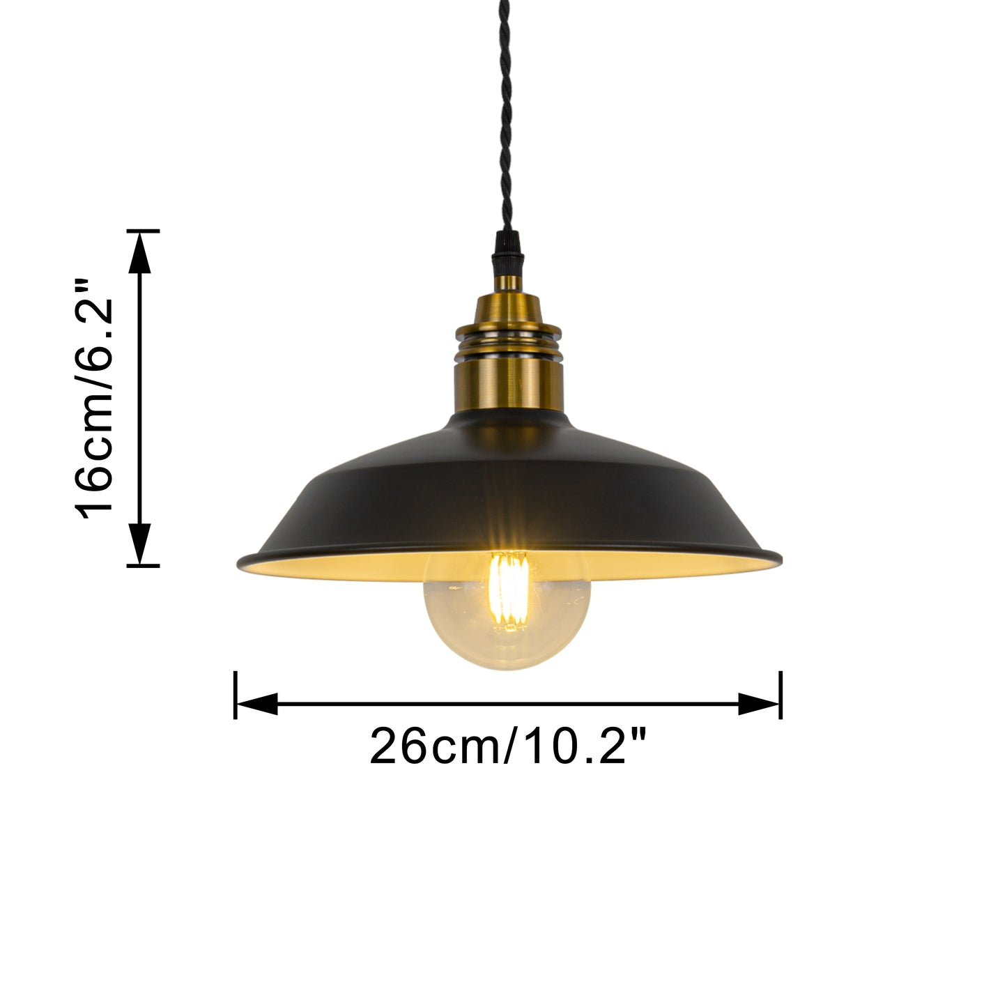 FSLiving ランプ直径26cm シーリングライト レトロペンダントライト インテリア照明 ペンダントランプ 天井照明 新生活 店舗照明