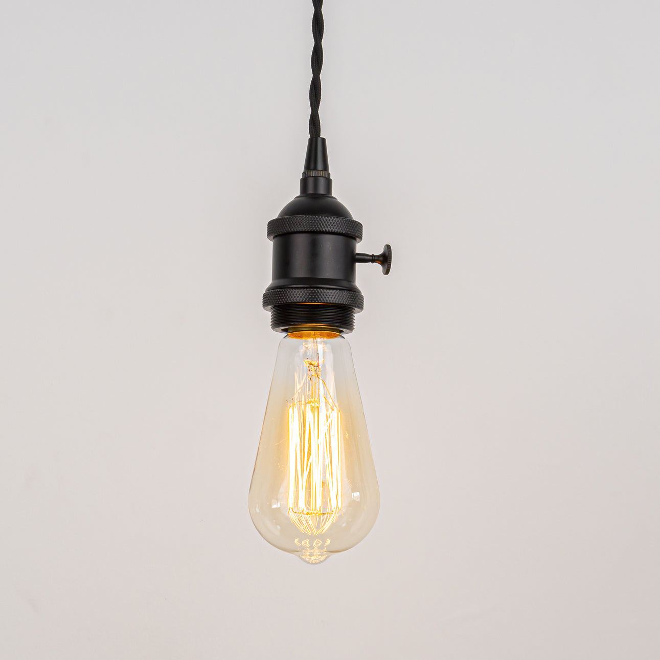 FSLIVING 3er-Pack Anpassbare Kabellänge Braun Retro 1-Licht-Anhänger mit Schalter Antik-Schnur Messingbeschichtetes Finish Innenbeleuchtung Café LED-Glühbirne kompatibel