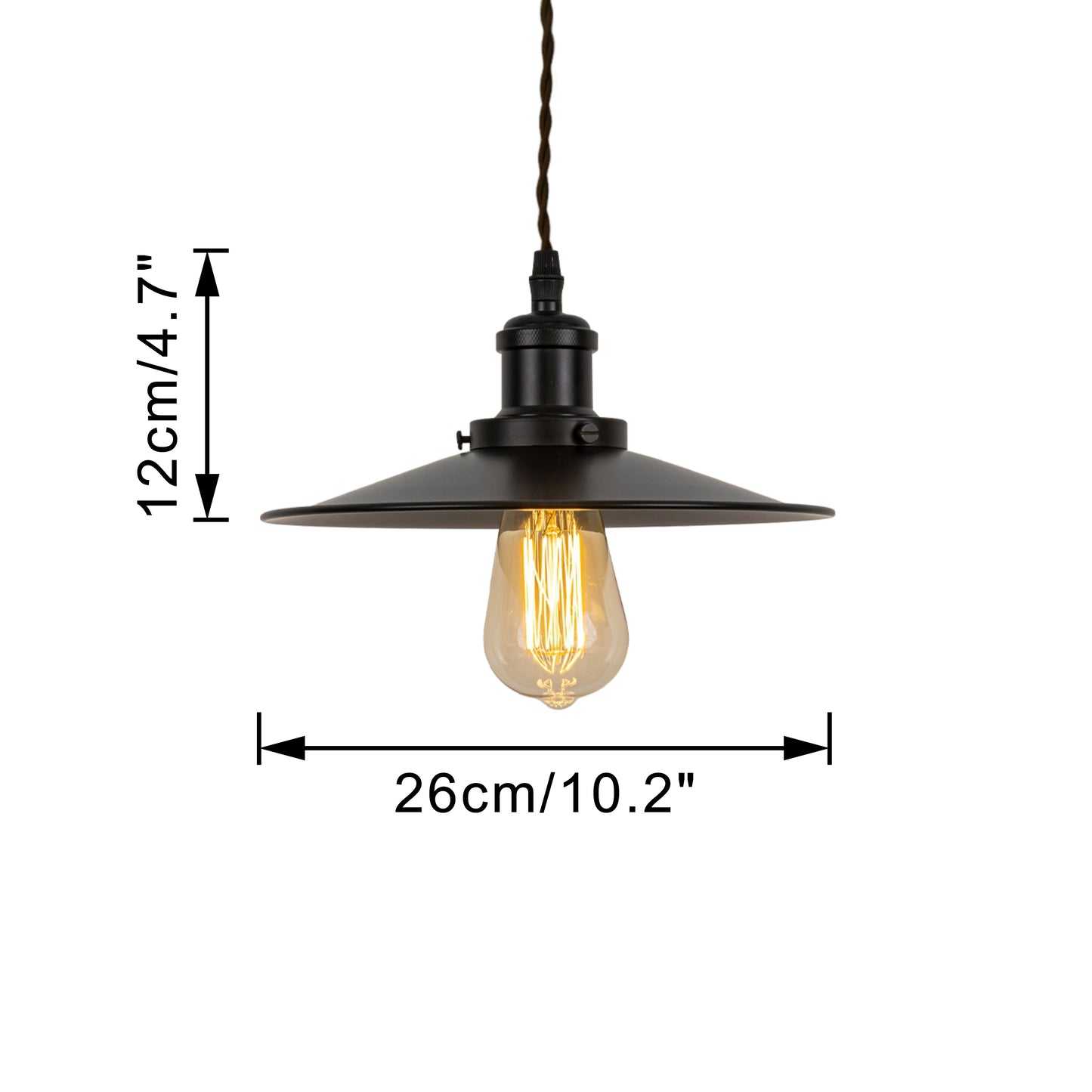 FSLiving ランプ直径26cm シーリングライト レトロペンダントライト インテリア照明 ペンダントランプ 天井照明 新生活 店舗照明