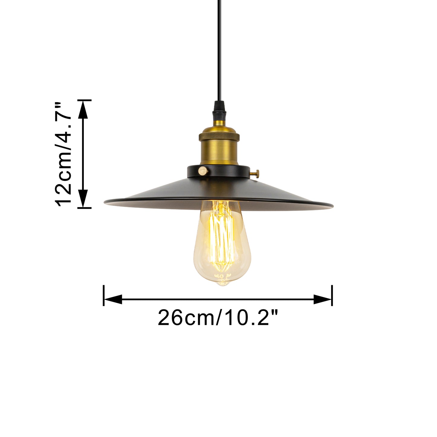 FSLiving ランプ直径26cm シーリングライト レトロペンダントライト インテリア照明 ペンダントランプ 天井照明 新生活 店舗照明