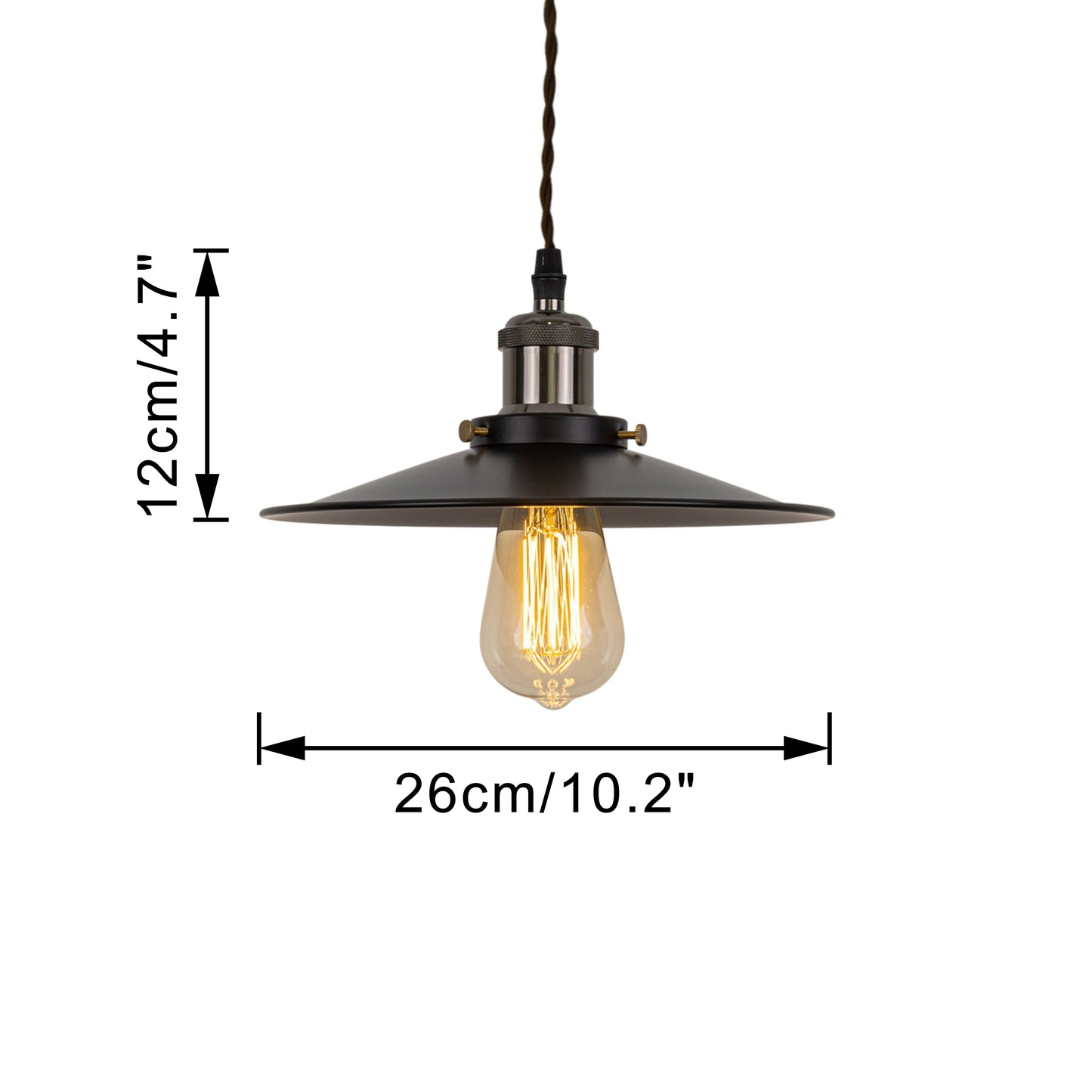 FSLiving ランプ直径26cm シーリングライト レトロペンダントライト インテリア照明 ペンダントランプ 天井照明 新生活 店舗照明