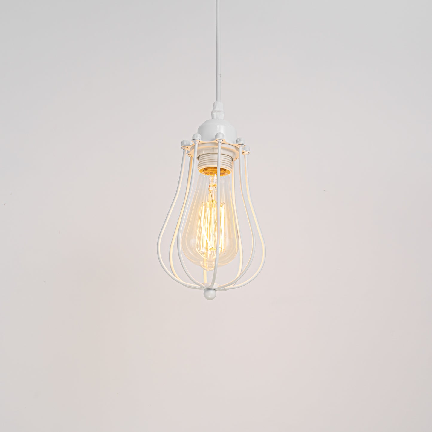 FSLiving ホワイト ペンダントライト ダクトレール式 E26口金 LED対応 アンティーク調 照明器具 北欧 インテリア 一灯 食卓 リビング カフェ おしゃれ