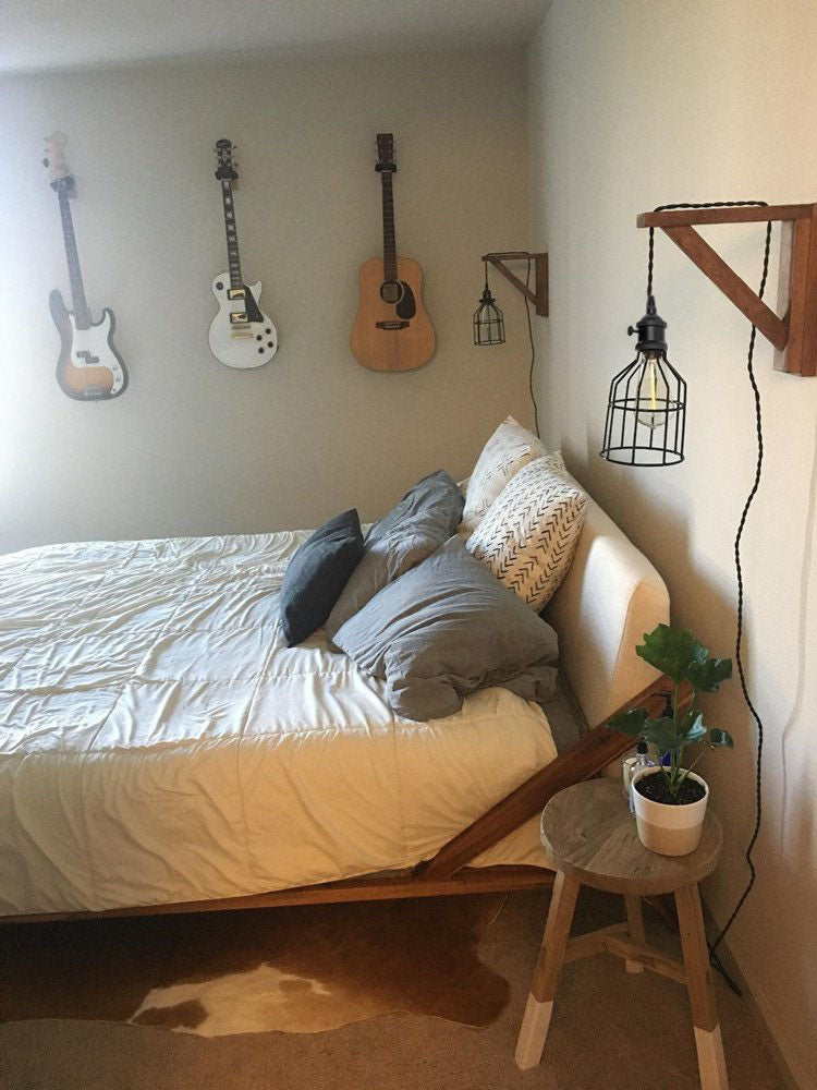 FSLIVING Steckdosentyp Schalterkabel Braun Retro 1 Licht Anhänger Twisted Cord Innenbeleuchtung Café LED Birne Kompatibel E26