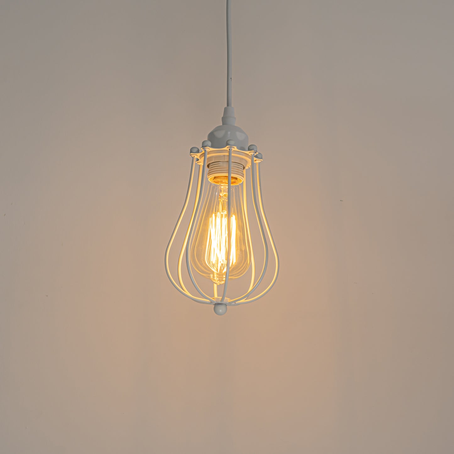 FSLiving ホワイト ペンダントライト ダクトレール式 E26口金 LED対応 アンティーク調 照明器具 北欧 インテリア 一灯 食卓 リビング カフェ おしゃれ