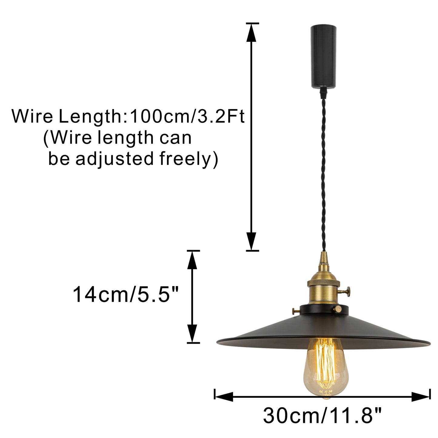 FSLIVING Duct Rail Type with Cord Storage Cup Adjustable Length Freely with Switch Retro 1 Light Pendant Interior Lighting Cafe LED Bulb Compatible Light Socket Lighting Rail Light E26