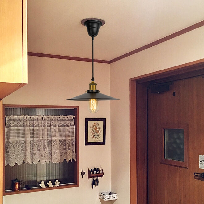 FSLiving ランプ直径30cm シーリングライト レトロペンダントライト インテリア照明 ペンダントランプ 天井照明 新生活 店舗照明