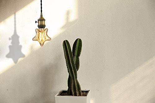 FSLIVING Pack of 3 Customizable Cord Length Brown Retro 1 Light Pendant with Switch Antique String Brass Plated Finish Interior Lighting Cafe LED Bulb Compatible