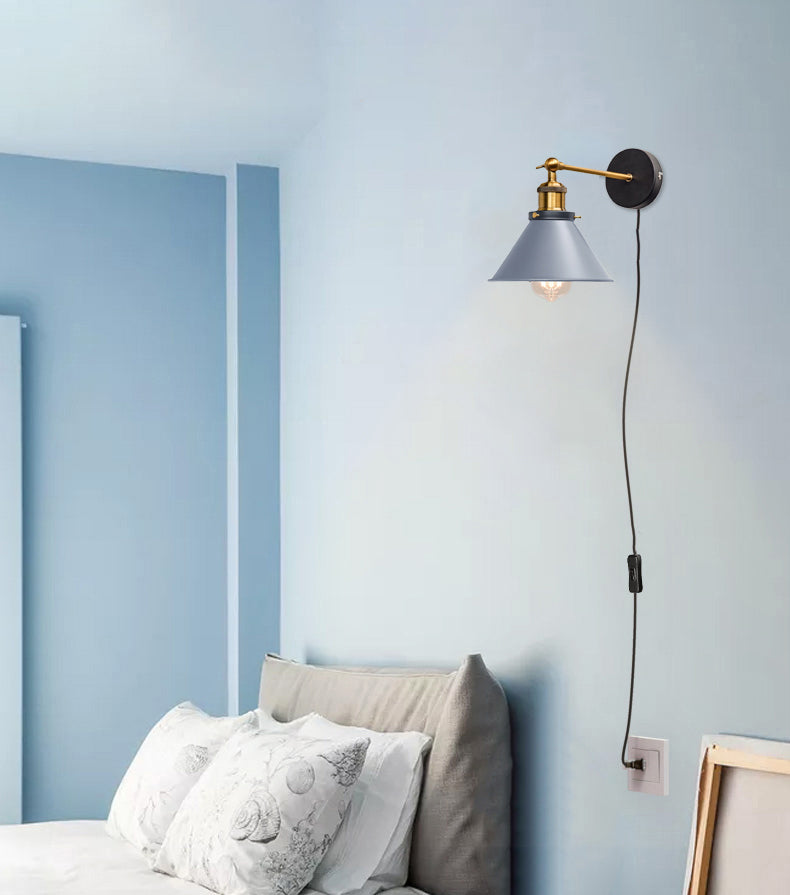 FSLiving Bracket Light, Adjustable Angle, No Drilling Required, Fixed by Wall Hook, Outlet Type, E26 Base with ON/OFF Switch