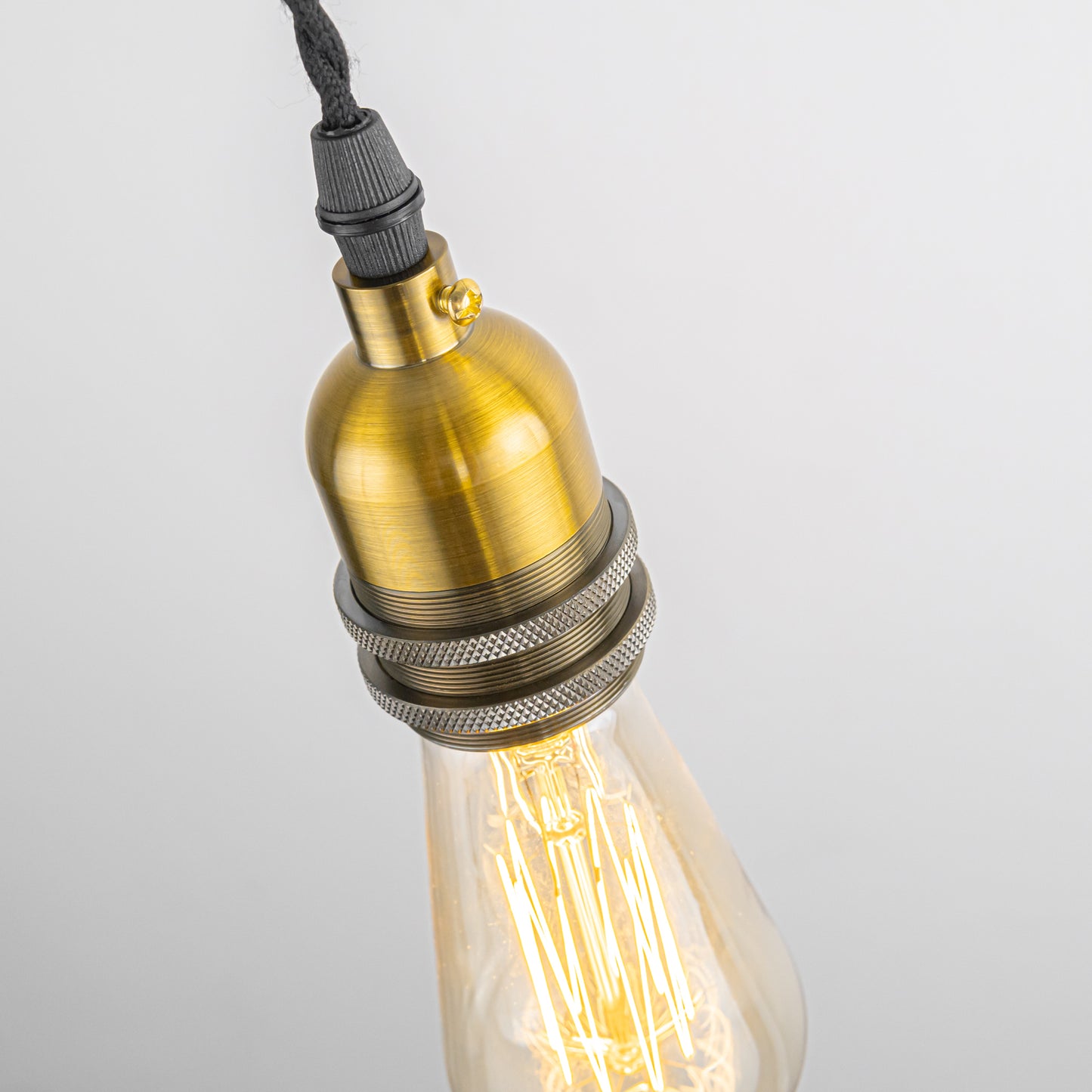 FSLIVING Light Socket with Cord Storage Cup Retro 1 Light Pendant Twisted Cord Brass Plated Old Finish Interior Lighting Cafe LED Bulb Compatible Light Socket Duct Rail Light Lighting Rail Light E26