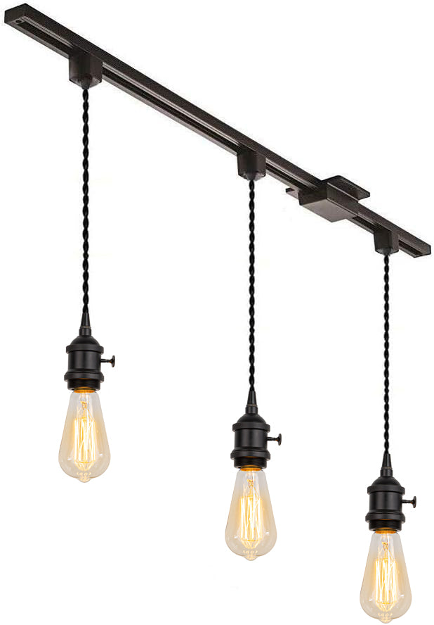 FSLIVING 3er-Pack Anpassbare Kabellänge Braun Retro 1-Licht-Anhänger mit Schalter Antik-Schnur Messingbeschichtetes Finish Innenbeleuchtung Café LED-Glühbirne kompatibel