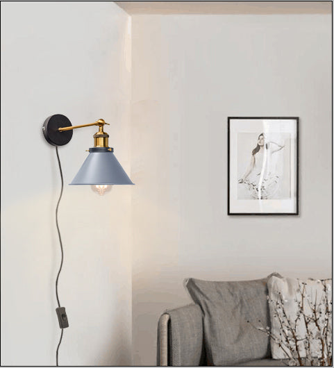 FSLiving Bracket Light, Adjustable Angle, No Drilling Required, Fixed by Wall Hook, Outlet Type, E26 Base with ON/OFF Switch