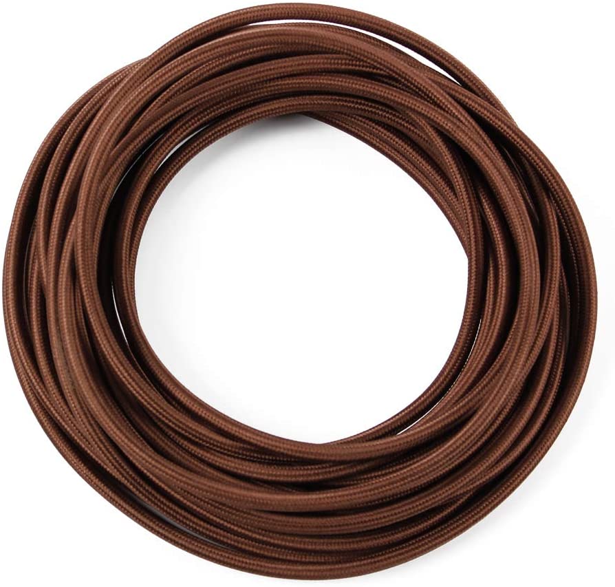 FSliving 10 m/50 m/100 m DIY 2-adriges verdrilltes Kabel, Kabel, gestrickter Draht, Lampenleuchter, verdrillter Draht, doppeladriger Draht, Edison-Retro-Birnendraht