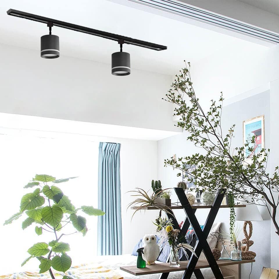 FSLiving 9W (Equivalent to 100W) Downlight with Remote Control, Dimming, Toning, Adjustable Angle, LED Lighting Rail Light, Built-in Spotlight, Lighting Rail Lighting, For Ceiling, Dining, Living Room