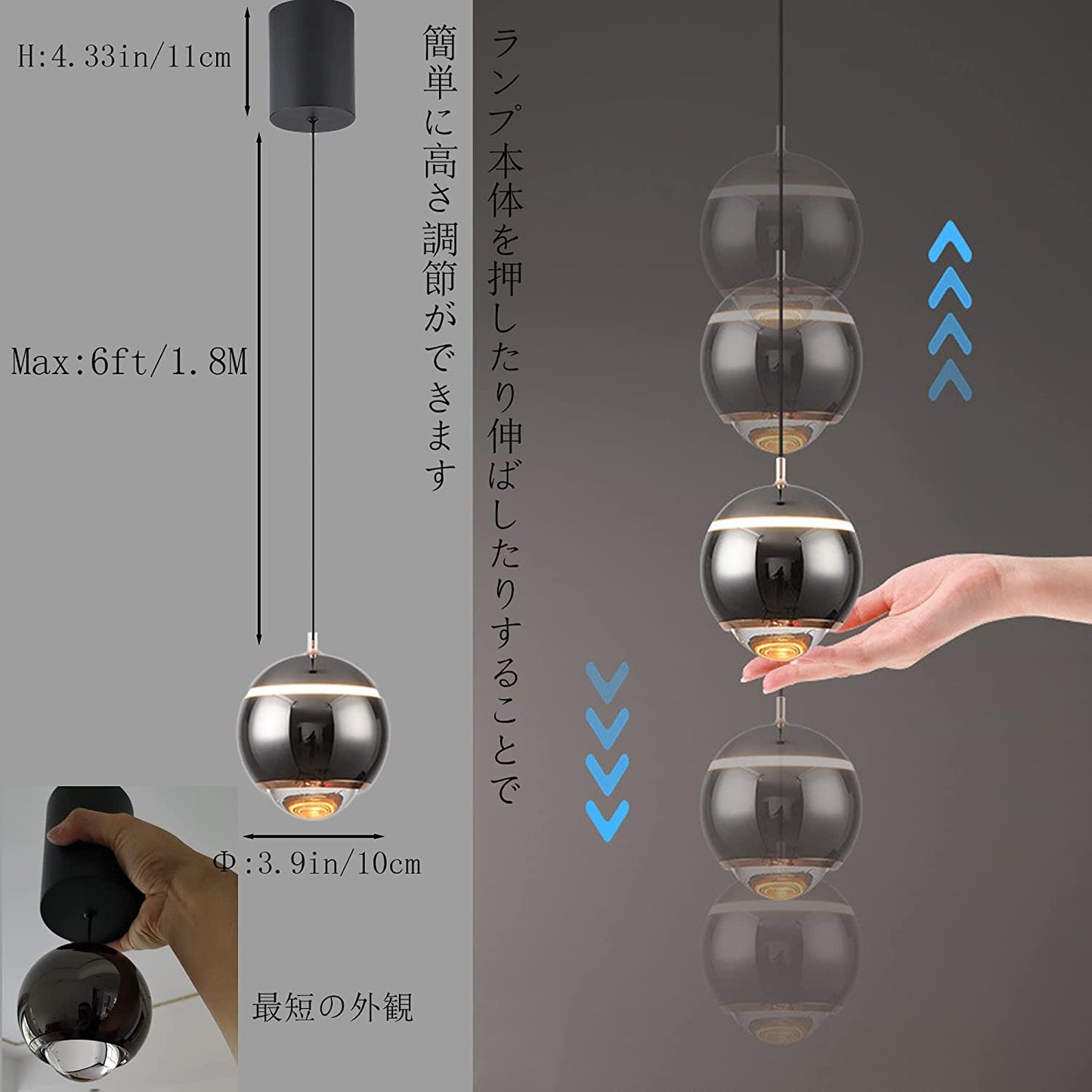 fsliving 3個セット ダクトレール用 ペンダントライト ufo コードの長さを調節可 スポットライトバー ライティングレール インテリア照明 コードの長さを調節可 レール ライティン グレール 食卓用 施設照明 配線ダクトレール用