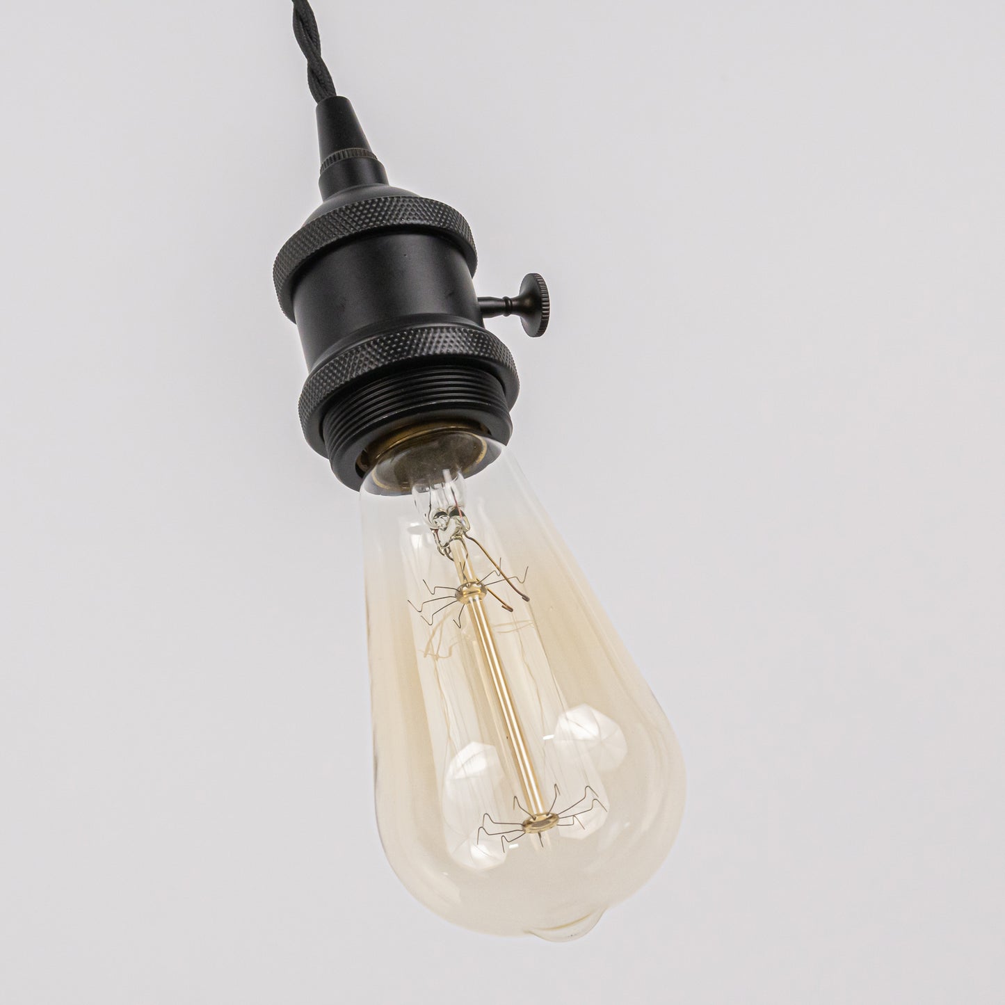 FSLIVING 3er-Pack Anpassbare Kabellänge Braun Retro 1-Licht-Anhänger mit Schalter Antik-Schnur Messingbeschichtetes Finish Innenbeleuchtung Café LED-Glühbirne kompatibel