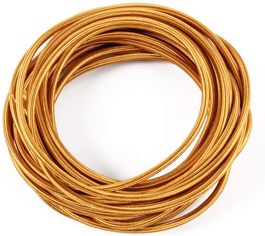 FSliving 10 m/50 m/100 m DIY 2-adriges verdrilltes Kabel, Kabel, gestrickter Draht, Lampenleuchter, verdrillter Draht, doppeladriger Draht, Edison-Retro-Birnendraht