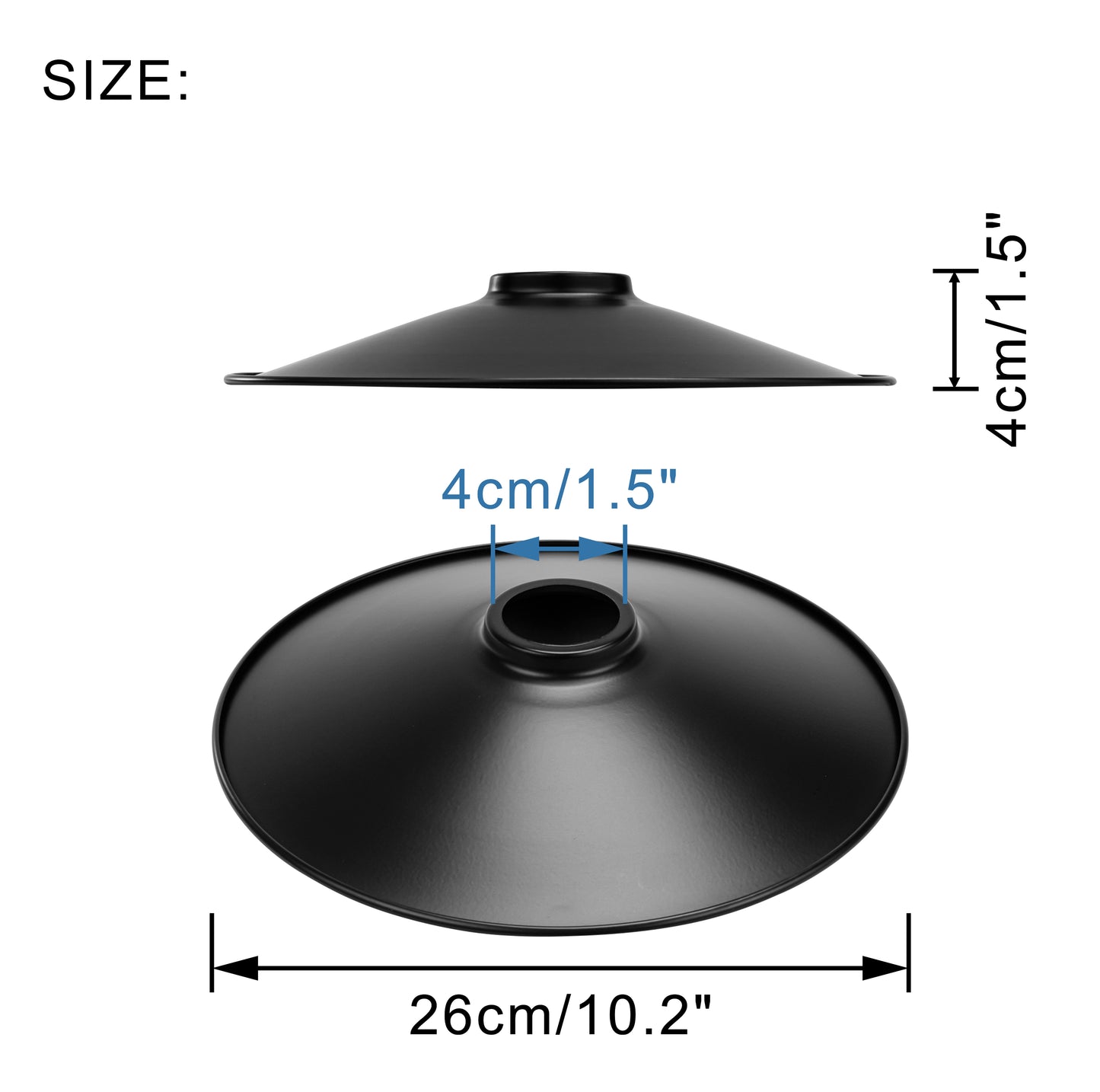 fsliving「交換用」 直径26cm ランプシェード シェードのみ かさ 黒 笠 傘 ペンダントライトシェード アルミ おしゃれ ブラケットライトシェード E26