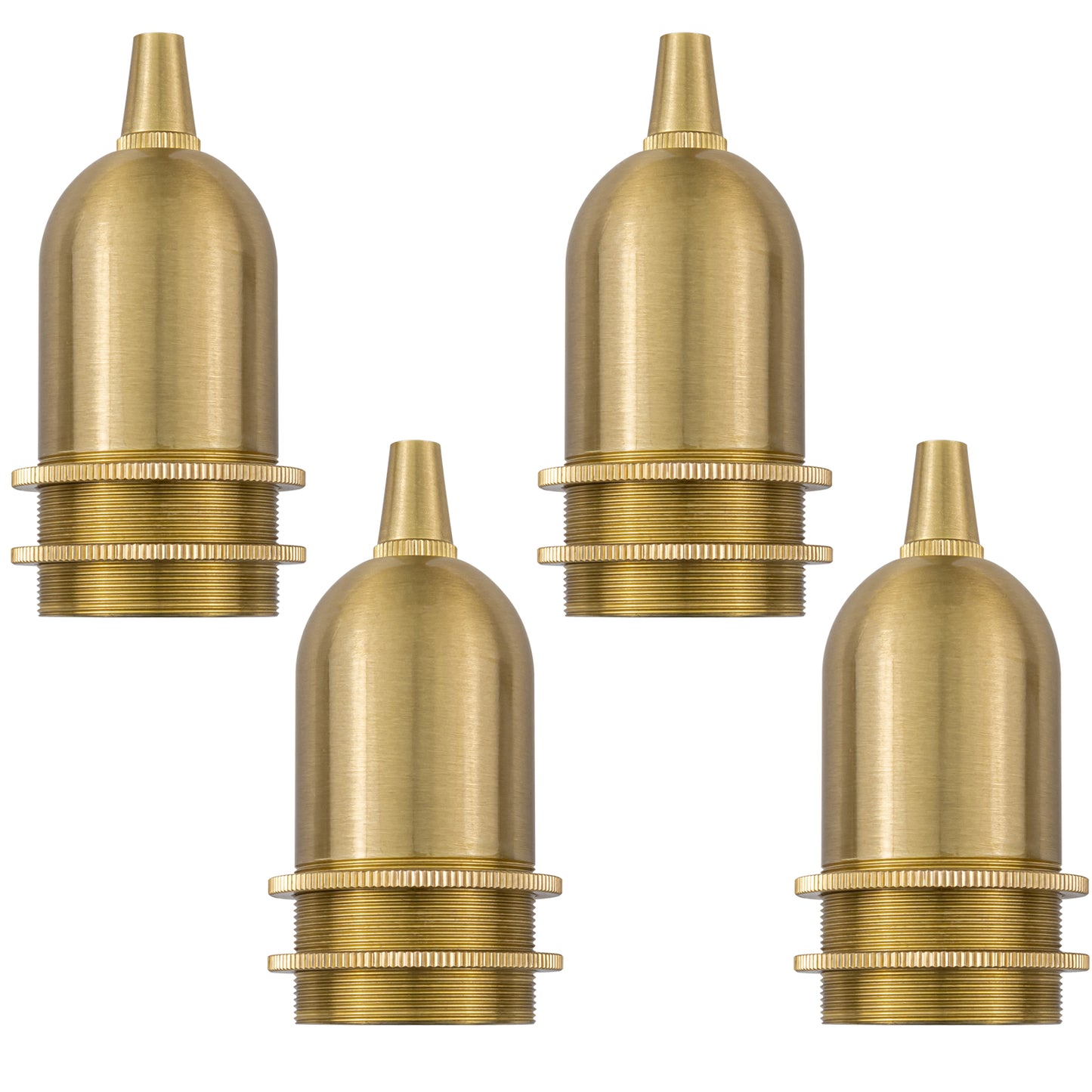 FSliving 4個入り E17/E26 ライトソケット 真鍮 電球ソケット レトロソケット ランプホルダー 電球ホルダー ペンダントライト 耐高温 エジソン電球ソケット ランプコンバータ ベースランプ アダプターコンバーター LED対応 ソケット