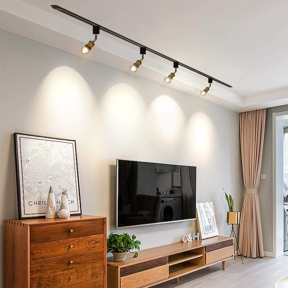FSLiving 3er Pack LED Strahler Kanalschiene für Strahler Kanalschiene E26 Sockel Beleuchtungsschiene Leuchte Verstellbarer Beleuchtungswinkel Retro Sockel