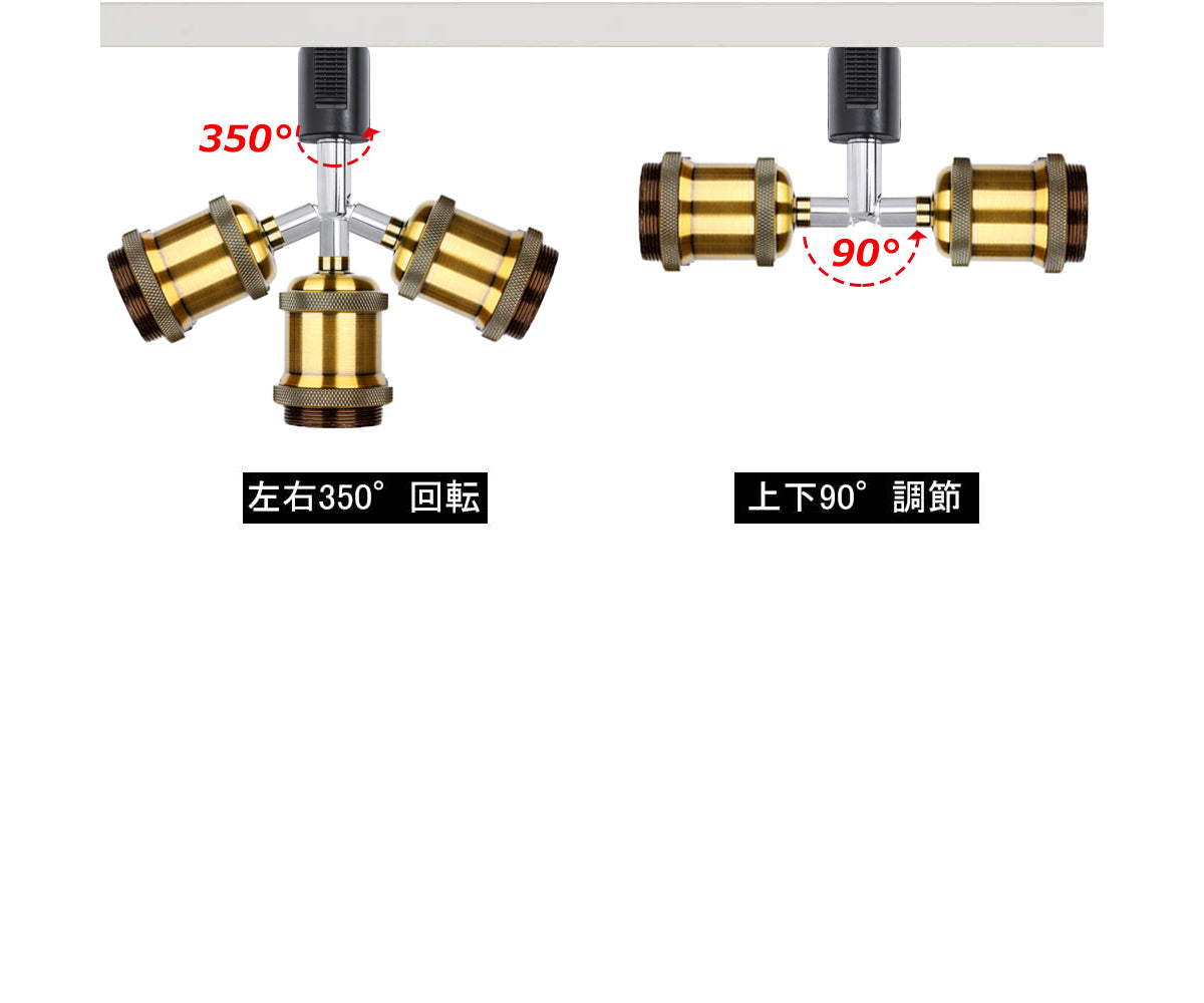 FSLiving 3er Pack LED Strahler Kanalschiene für Strahler Kanalschiene E26 Sockel Beleuchtungsschiene Leuchte Verstellbarer Beleuchtungswinkel Retro Sockel