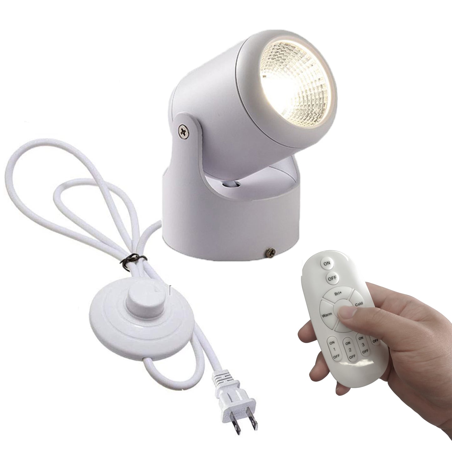 FSLiving 7W Remote Control Dimmable Spotlight Outlet Type Indoor Wall Ceiling Exhibition Photography Stage Light Floor Stand Lighting