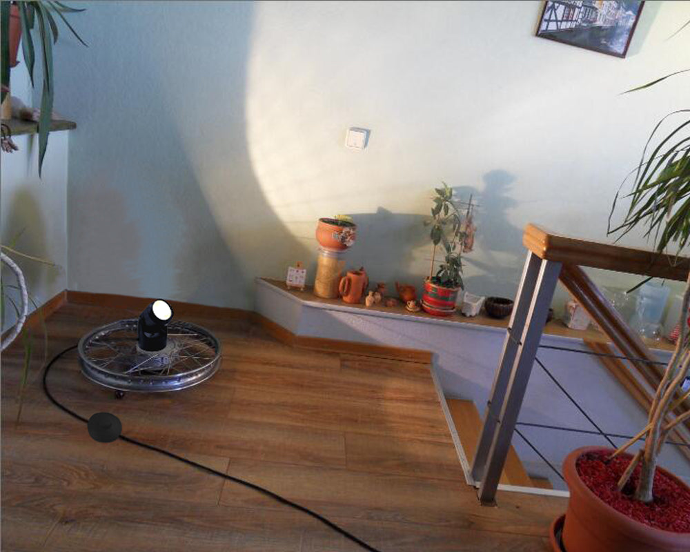 FSLiving 7W Remote Control Dimmable Spotlight Outlet Type Indoor Wall Ceiling Exhibition Photography Stage Light Floor Stand Lighting