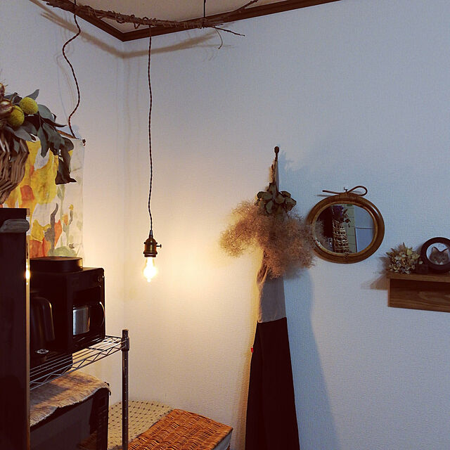 FSLIVING Outlet Type Switch Cord Brown Retro 1 Light Pendant Twisted Cord Interior Lighting Cafe LED Bulb Compatible E26