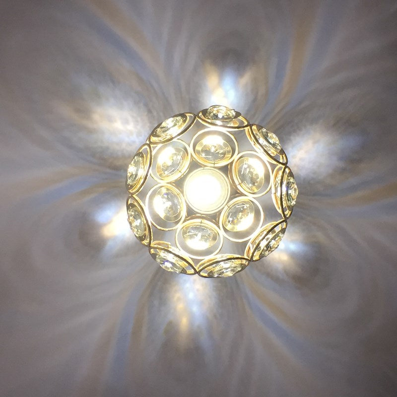 FSLiving Crystal Bling Small Ceiling Light Tray Lighting Foyer Lighting E26 Ceiling Light