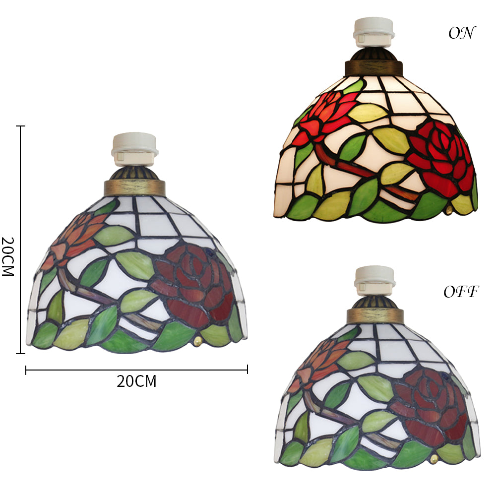 FSLiving Ceiling Light Entrance Lighting Stained Glass Glass Small Ceiling Light Toilet Lighting E26