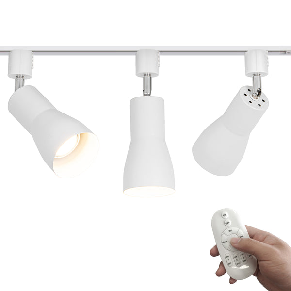 FSLiving 7W (equivalent to 60W) Spotlight with Remote Control, Dimmable, Color Adjustable, Adjustable Angle, LED Lighting Rail Light, Built-in LED Spotlight, Lighting Rail Lighting, Ceiling, Dining Room, Living Room, LED Bulb, Adjustable Beam Angle, White 