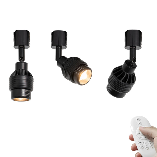 FSLiving スポットライト リモコン E26 7W LED 電球 配光角度調整可能 調光&調色機能 COB光源 屋内用 壁 天井 展示 撮影 ブラック LEDスポットライトダクトレール用 スポットライトダクトレール用 E26口金 ライティングレール照明器具 照射角度調節可能