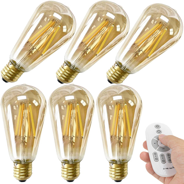 6個セット E26口金 LEDフィラメント電球 600LM 60W形相当 調光 調色 リモコン付き LEDランプ 遠隔操作  広配光タイプ 省エネ 雰囲気