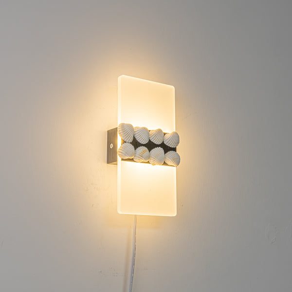 FSLiving 5ｗ電球色 貝殻 LED ブラケットライト ウォールライト コンセント式 工事不要 目に優しい 間接照明 卓上ライト ベッドサイドランプ 壁掛けライト 高輝度 省エネ 目に優しい キッチンライトアルミ 屋内照明 ナットライト 授乳ライト