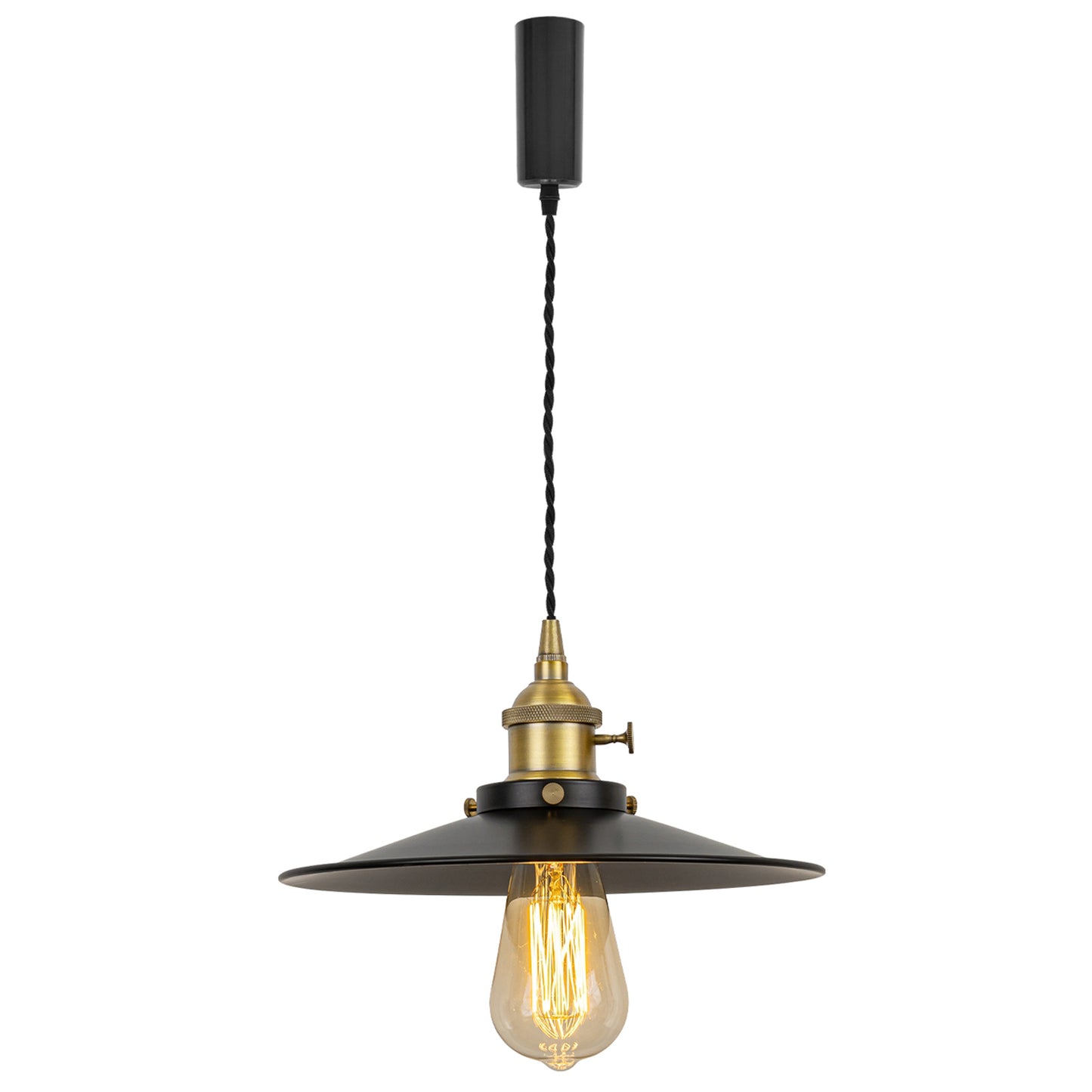 FSLIVING Kanalschienentyp mit Kabelaufbewahrungsbecher, einstellbare Länge, frei mit Schalter, Retro, 1 Licht, Anhänger, Innenbeleuchtung, Café, LED-Glühbirne, kompatibel mit Lampenfassung, Beleuchtungsschiene, E26