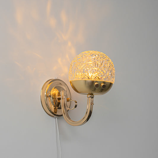 FSLiving 5W  調光対応  水紋 壁掛け照明器具 雰囲気ライト LEDライトゴールド キラキラ かわいい   賃貸対応  穴開け不要 壁掛けフックにて固定 USB式