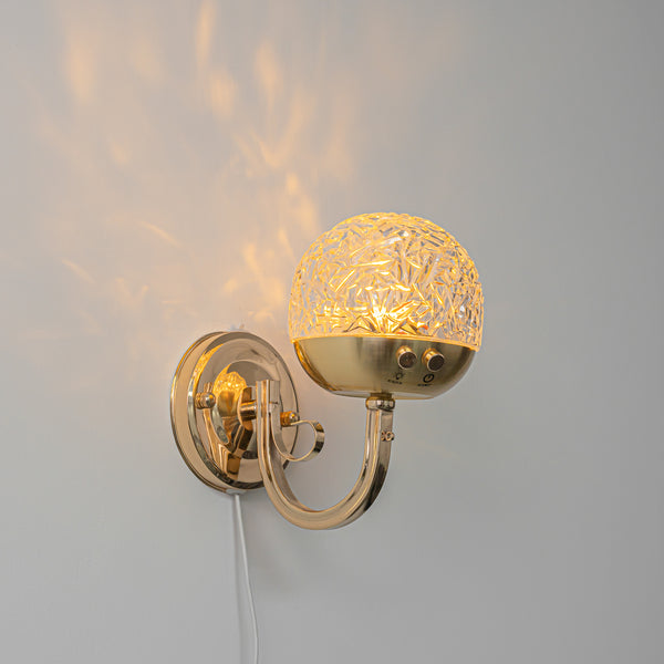 FSLiving 5W  調光対応  水紋 壁掛け照明器具 雰囲気ライト LEDライトゴールド キラキラ かわいい   賃貸対応  穴開け不要 壁掛けフックにて固定 USB式