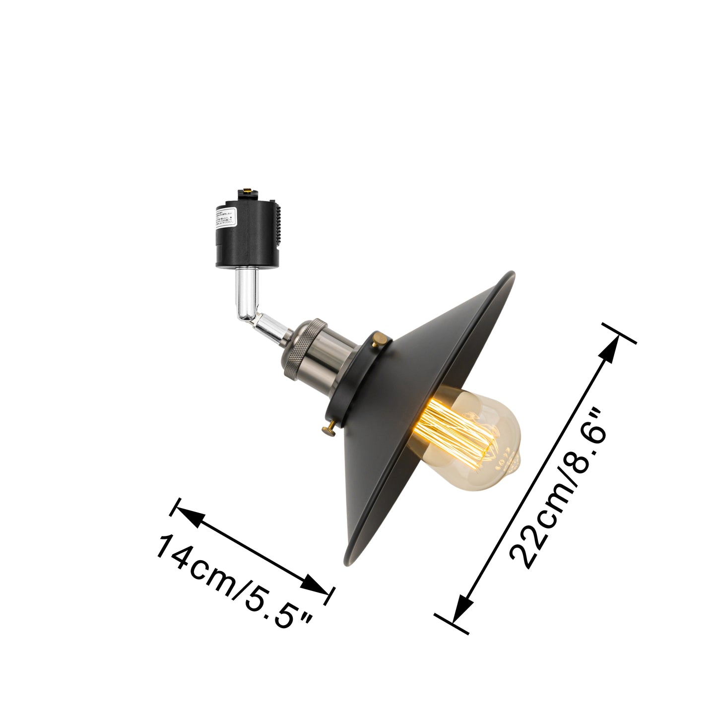 FSLiving スポットライト 配線ダクトレールライト  ライティングレール レールライト 天井照明 照明器具 ブラック 直径22cm