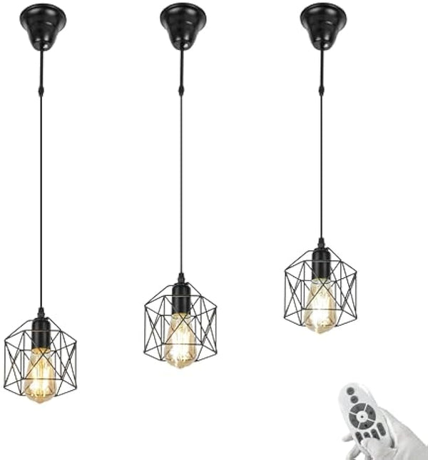 SKIVTGLAMP  アイロン製 ダクトレール用 ペンダントライト コードを収納して長さ調整が可能 遠隔操作 LED 4W（60W形相当）エジソン電球 付き E26口金 レトロ 和風 北欧 コーヒー風 E26ケット