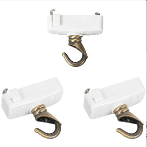 FSLiving 3個入 DIY部品 吊り用フック ペンダントライトフック 照明チェーン吊り用 ペンダントライト引っ掛けフック ロック付き角型シーリング 角型フック付きシーリングキャップ レトロ