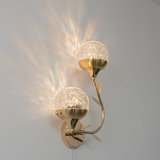 FSLiving 5W  調光対応  水紋 壁掛け照明器具 雰囲気ライト LEDライトゴールド キラキラ かわいい   賃貸対応  穴開け不要 壁掛けフックにて固定 USB式