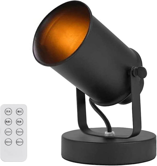 FSLiving フロアライト スポットライト 電池式 リモコン付き 調光対応 スポット照明器具 ブラック レトロ 調光対応 展示ライト 間接照明 ブラケットライト 飾りライト E26