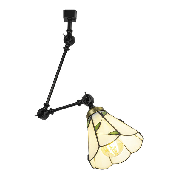 FSLiving ダクトレールライト ティファニースシェード 角度自由調節 アーム付き ライティングレール用 玄関照明 賃貸照明 レトロ ガラスシェード XDD744B-T0297-GD