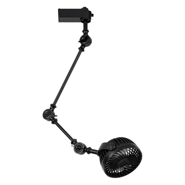 FSLiving ダクトレール式 植物育成用送風機 空気循環 アーム式 工場 倉庫 ダクトレール対応 観葉植物 根腐れ防止　角度調節可