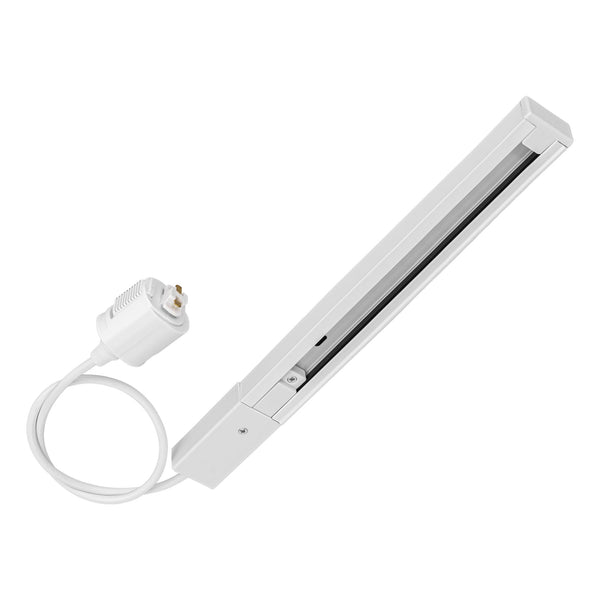 FSLiving 50cm ダクトレール コード付き ダクトレール式プラグ ダクトレールから給電 配線ダクトレール ライティングレール 簡単取付 ホワイト レール長さ50cm