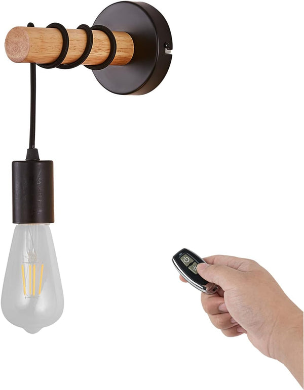 FSLiving 壁掛け照明 電球付属 充電式 バッテリー内蔵式照明 ウォールランプ リモコン付き 配線不要 電球付属 角度調節可 LEDライト 壁に穴開け不要 賃貸対応 ベッドサイドライト 電気工事不要 ブラケットライト 壁掛けフックにて固定 電池式照明 賃貸照明 ブラケットライト BD2338