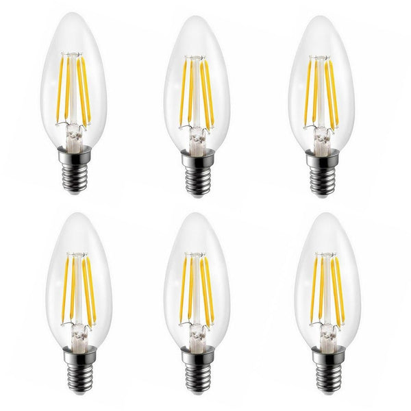 FSLiving 6個入り　LED電球　フィラメント　40W相当　電球色　省エネルギー　全配光　E17口金　調光器対応